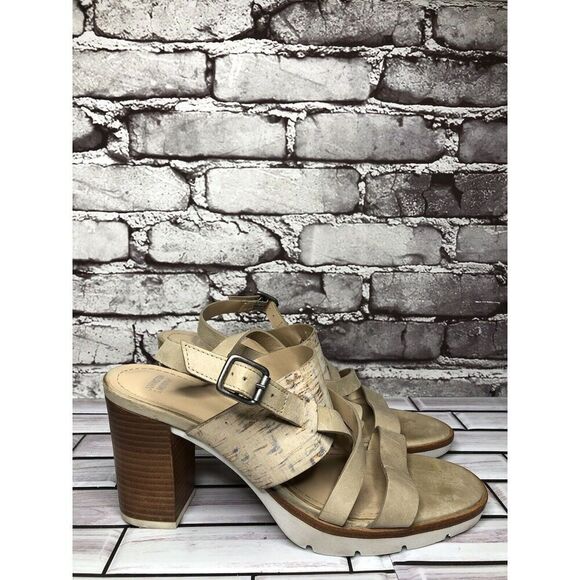 Johnston & Murphy Kayla Taupe Leather Heel Strappy Sandals Women’s Sz 9M US/40EU - Picture 15 of 16